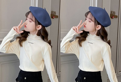 Παιδική μπλούζα - με ψηλό γιακά και επιγραφή