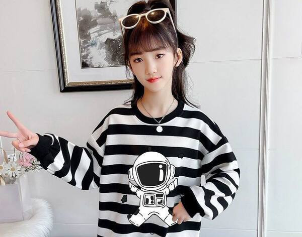 Vabaaja laste triibuline pluus tüdrukutele