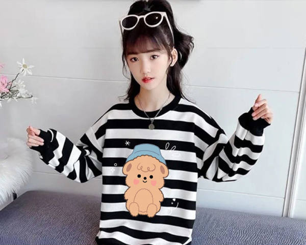 Vabaaja laste triibuline pluus tüdrukutele