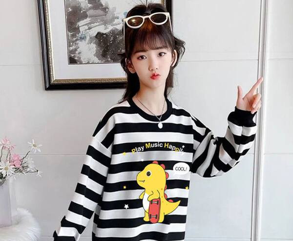 Vabaaja laste triibuline pluus tüdrukutele