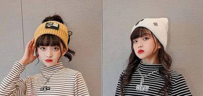 Laste kõrge kraega triibuline pluus tüdrukutele