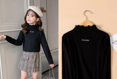 Παιδική μπλούζα - για κορίτσια με ψηλό γιακά