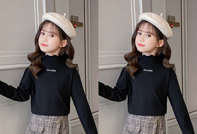 Παιδική μπλούζα - για κορίτσια με ψηλό γιακά