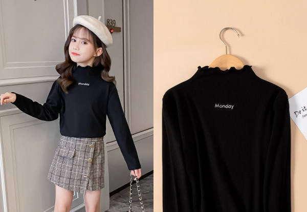 Παιδική μπλούζα - για κορίτσια με ψηλό γιακά