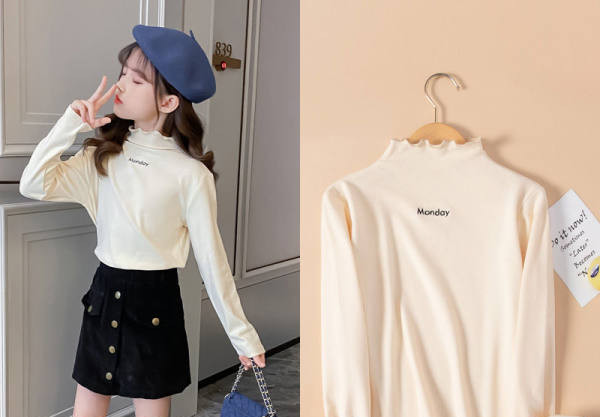 Παιδική μπλούζα - για κορίτσια με ψηλό γιακά