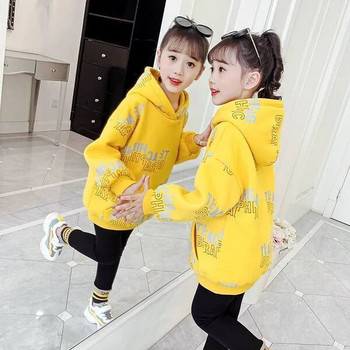Παιδική μακρυμάνικη κουκούλα με στάμπα casual μπλούζα για κορίτσια