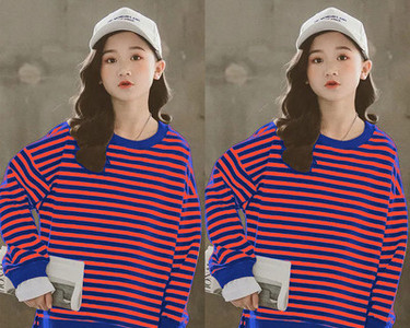 Bluză cu aplicație în dungi pentru fete