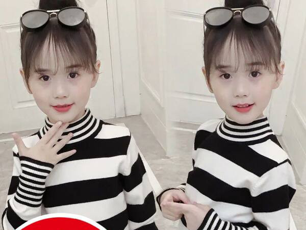 Παιδική ριγέ μπλούζα με γιακά πόλο για κορίτσια