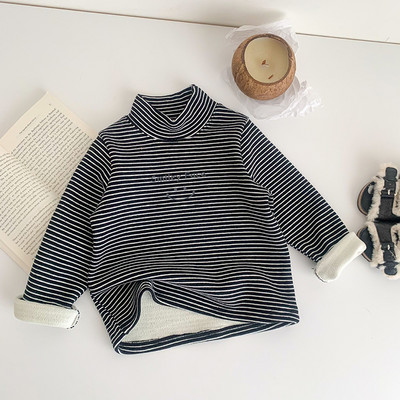 Μπλούζα με ψηλό γιακά ριγέ για κορίτσια