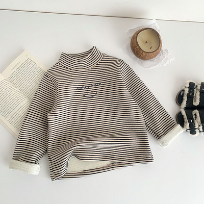 Μπλούζα με ψηλό γιακά ριγέ για κορίτσια