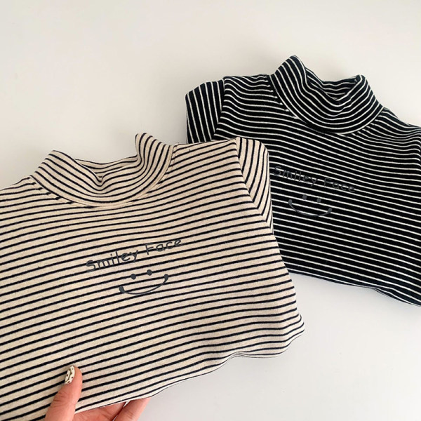 Μπλούζα με ψηλό γιακά ριγέ για κορίτσια