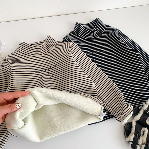 Μπλούζα με ψηλό γιακά ριγέ για κορίτσια