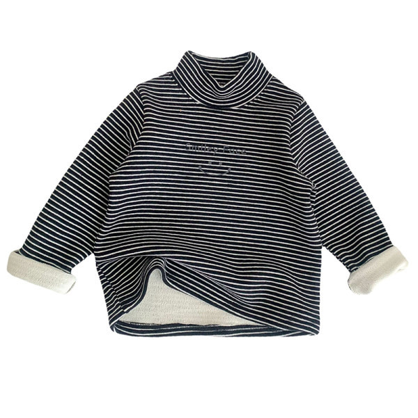 Μπλούζα με ψηλό γιακά ριγέ για κορίτσια