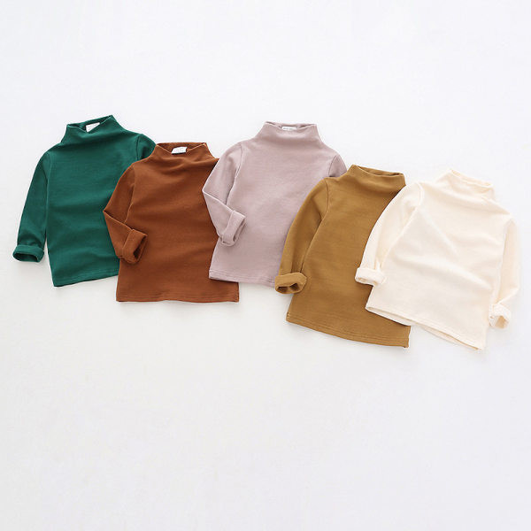 Μονόχρωμη μπλούζα με γιακά ζιβάγκο για κορίτσια