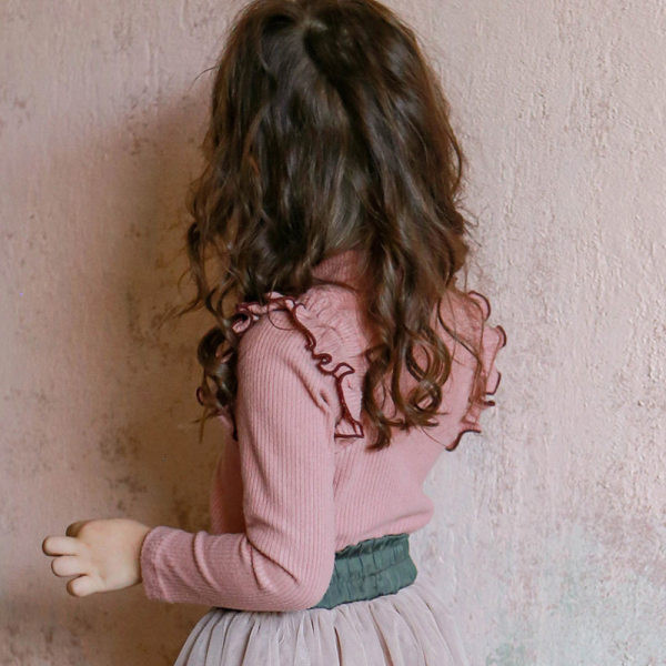 Bluză transparentă cu guler înalt pentru fete