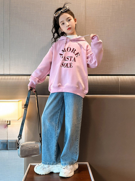 Bluza casual pentru copii cu gluga si imprimeu