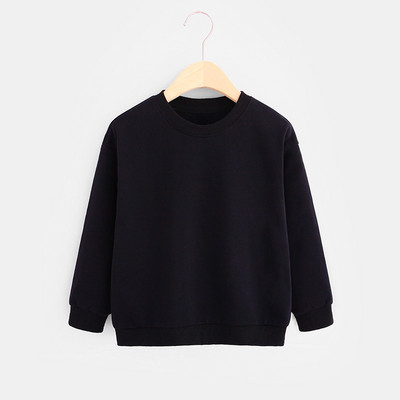 Μονόχρωμη μπλούζα για κορίτσια με οβάλ λαιμόκοψη και μακρύ μανίκι