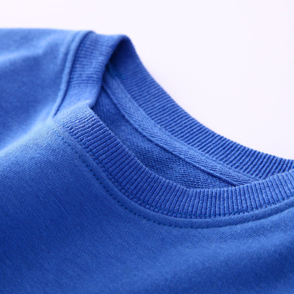 Μονόχρωμη μπλούζα για κορίτσια με οβάλ λαιμόκοψη και μακρύ μανίκι