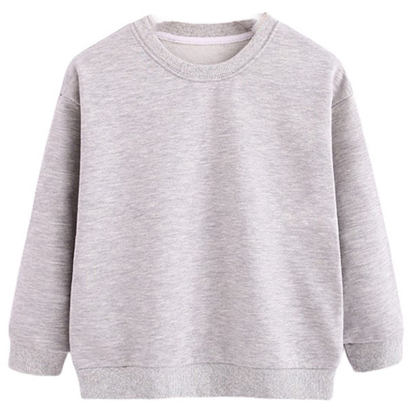 Μονόχρωμη μπλούζα για κορίτσια με οβάλ λαιμόκοψη και μακρύ μανίκι