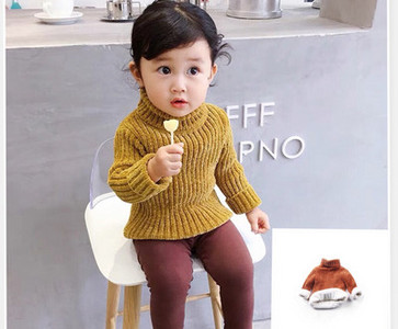 Χειμερινή μπλούζα για κορίτσια με μακρύ γιακά