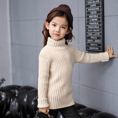 Χειμερινή μπλούζα για κορίτσια με μακρύ γιακά