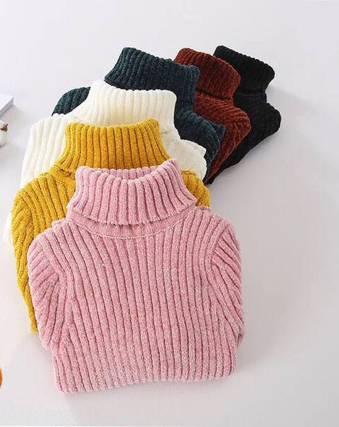 Χειμερινή μπλούζα για κορίτσια με μακρύ γιακά