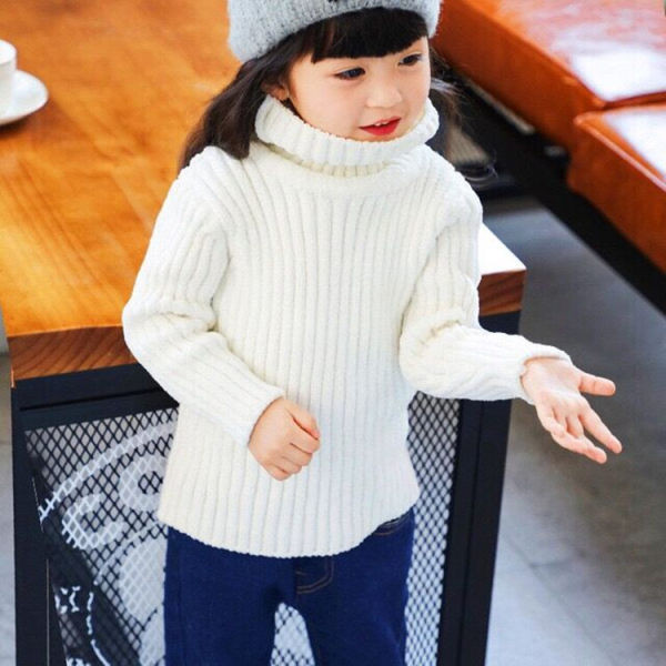 Χειμερινή μπλούζα για κορίτσια με μακρύ γιακά