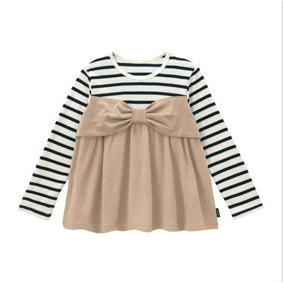 Φθινοπωρινή ριγέ μπλούζα με μοτίβο χωρίς κορδέλα