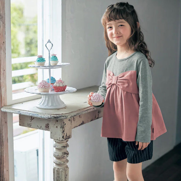 Φθινοπωρινή ριγέ μπλούζα με μοτίβο χωρίς κορδέλα