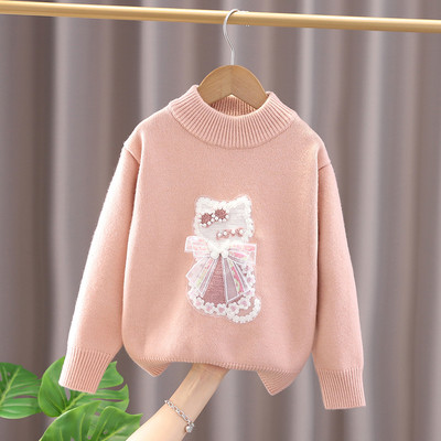 Χειμερινή μπλούζα για κορίτσια με κέντημα