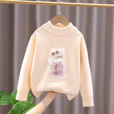 Χειμερινή μπλούζα για κορίτσια με κέντημα