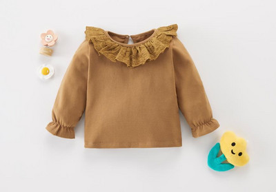 Μοντέρνα παιδική μπλούζα με μανίκια λωτού σε πολλά χρώματα
