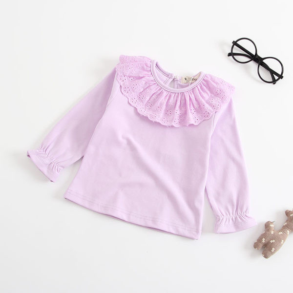 Μοντέρνα παιδική μπλούζα με μανίκια λωτού σε πολλά χρώματα