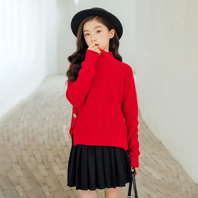 Μοντέρνο παιδικό πουλόβερ με ψηλό γιακά πόλο