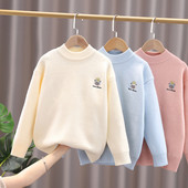 Παιδική χειμερινή μπλούζα για κορίτσια με κέντημα