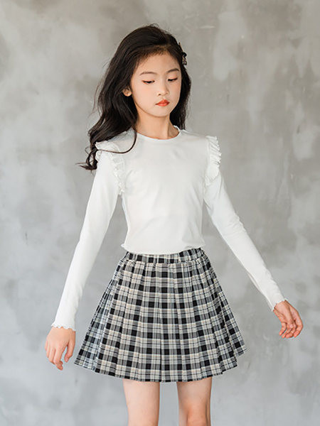 Laste vabaaja pikkade varrukatega pluus