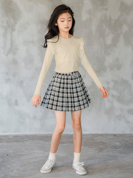 Laste vabaaja pikkade varrukatega pluus