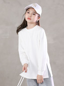 Γυναικεία casual στρογγυλή μπλούζα σε λευκό χρώμα