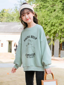 Παιδική casual μπλούζα για κορίτσια με οβάλ λαιμόκοψη