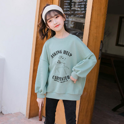 Παιδική casual μπλούζα για κορίτσια με οβάλ λαιμόκοψη