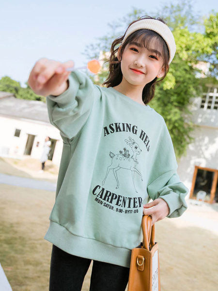 Παιδική casual μπλούζα για κορίτσια με οβάλ λαιμόκοψη