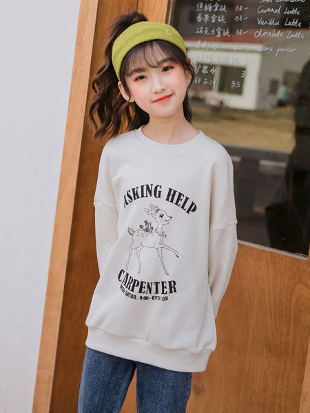 Παιδική casual μπλούζα για κορίτσια με οβάλ λαιμόκοψη