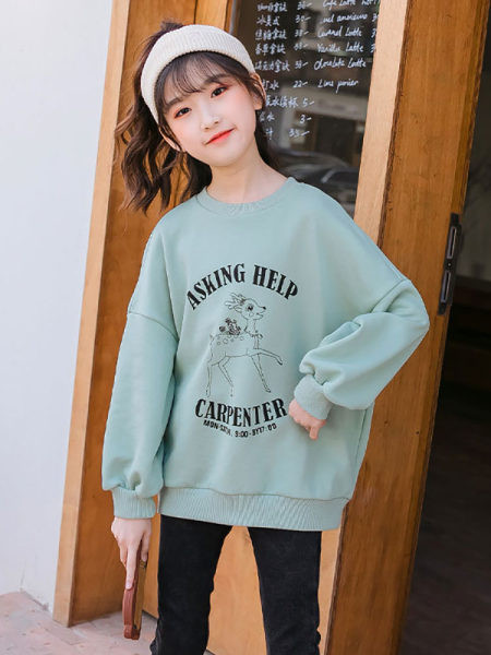 Παιδική casual μπλούζα για κορίτσια με οβάλ λαιμόκοψη