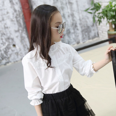 Κομψό πουκάμισο για κορίτσια με  βολάν και κούμπωμα με κουμπιά