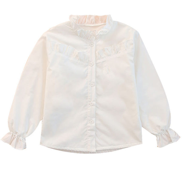 Κομψό πουκάμισο για κορίτσια με  βολάν και κούμπωμα με κουμπιά