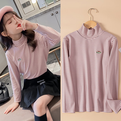 Παιδική ριγέ μπλούζα με ψηλό γιακά ζιβάγκο