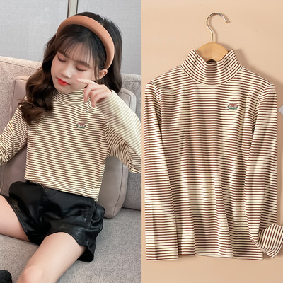 Παιδική ριγέ μπλούζα με ψηλό γιακά ζιβάγκο