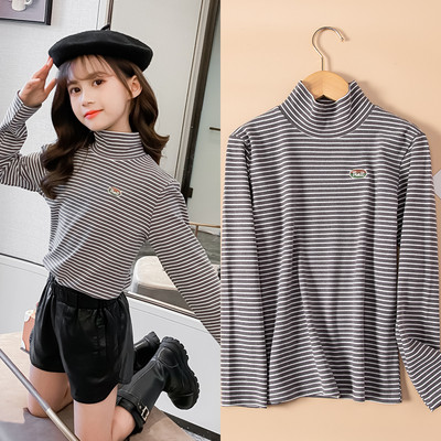 Παιδική ριγέ μπλούζα με ψηλό γιακά ζιβάγκο