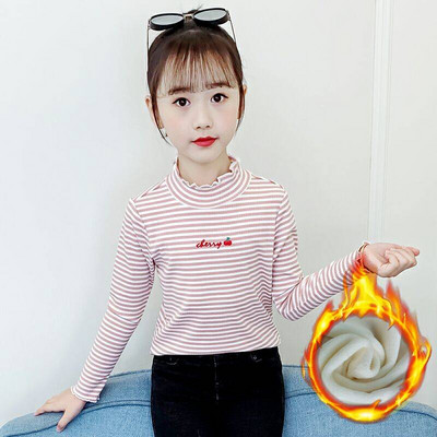 Casual Παιδική ριγέ γιακά μπλούζα ζιβάγκο για κορίτσια