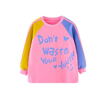 Νέο σχέδιο χρωματιστή μπλούζα για κορίτσια με επιγραφή